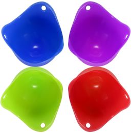 4 Pack Egg Poachers Silicone Egg Poaching Cups Non-Stick Poached Egg Maker for Microwave Stovetop Egg Cooking