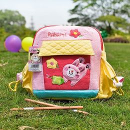 [Happy Rabbit] Embroidered Applique Kids School Backpack / Outdoor Backpack (7.9*8.7*2.4)