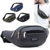 Black High-capacity Fanny Pack; Male Outdoor Sports Fashion Mobile Phone Bag; Waterproof Running Cross-body Business Purse; Waist Bag
