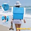 56*60*63cm Load-Bearing 100kg Blue Oxford Cloth White Iron Frame Beach Chair