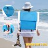 56*60*63cm Load-Bearing 100kg Blue Oxford Cloth White Iron Frame Beach Chair