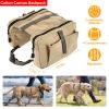 Pet Dog Backpack Hound Hiking Camping Saddle Bag Cotton Canvas For Medium Large Dog