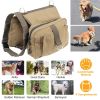 Pet Dog Backpack Hound Hiking Camping Saddle Bag Cotton Canvas For Medium Large Dog