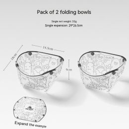 Outdoor Folding Bowls, Tableware, Portable Travel Plates (Option: Two Pack Folding Bowl)