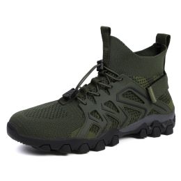 Men's And Women's Fashion Outdoor Hiking Shoes (Option: 9235Army Green-46)