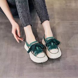 Women's Fashion Casual Platform Hollow Out Tied Sandals (Option: Green-36)