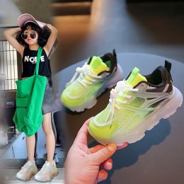Boys And Girls Breathable Mesh Glow-in-the-dark Shoes (Option: Green-27)