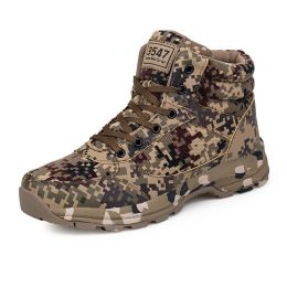 Canvas Army Cotton Shoes Warm Cotton Shoes Plus Velvet Cold Shoes (Option: Camouflage-46)