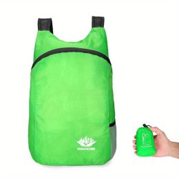 Portable And Foldable Small Backpack; Short-Distance Travel Bag For Men And Women For American Football Spectators (Color: Solid Green)
