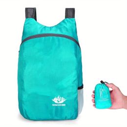 Portable And Foldable Small Backpack; Short-Distance Travel Bag For Men And Women For American Football Spectators (Color: Lake Blue)