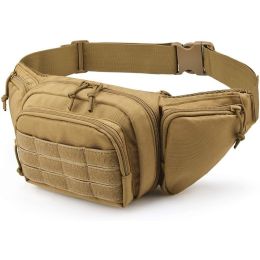 1pc Casual Waist Bag; Multifunctional Shoulder Tactical Waist Bag For Outdoor Mountaineering; Running; Cycling (Color: Khaki)