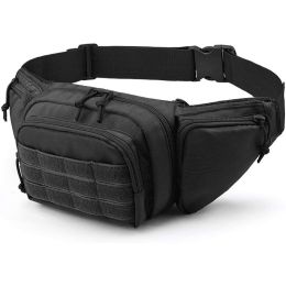 1pc Casual Waist Bag; Multifunctional Shoulder Tactical Waist Bag For Outdoor Mountaineering; Running; Cycling (Color: Black)