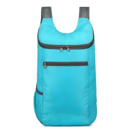 1pc Outdoor Portable Backpack For Camping; Hiking; Sports; Lightweight Cycling Bag For Men; Women; Kids; Adults (Color: Light Blue)
