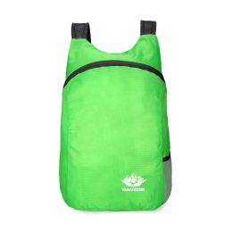 20L Unisex Lightweight Outdoor Backpack; Waterproof Folding Backpack; Casual Capacity Camping Bag For Travel Hiking Cycling Sport (Color: Green)