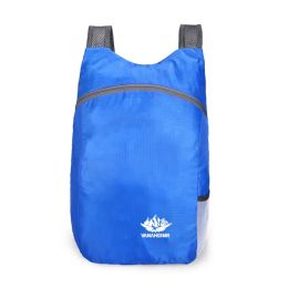 20L Unisex Lightweight Outdoor Backpack; Waterproof Folding Backpack; Casual Capacity Camping Bag For Travel Hiking Cycling Sport (Color: Blue Color)