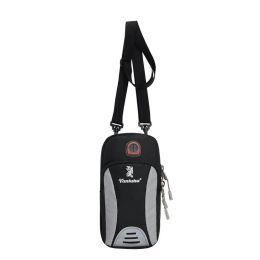 Mini Zipper Phone Arm Bag; Multi Functional Crossbody Bag; Casual Wrist Sports Bag For Outdoor (Color: Black)