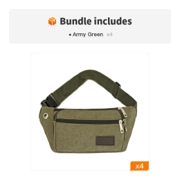 1pc Unisex Multifunctional Canvas Waist Bag Fanny Pack For Outdoor Activities (Color: Army Green*4)