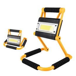 1Pack LED Working Light High Lumen Rechargeable Floodlight Portable Foldable Camping Light With 360Â° Rotation Stand (Color: Yellow)
