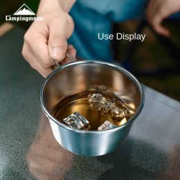 S362 picnic portable snow pull bowl steamer lattice steam drawer outdoor camping picnic stainless steel small dumpling steamer (select: S360-450ml large sherbet cup)