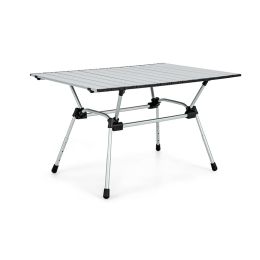 Adjustable Heavy-Duty Outdoor Folding Camping Table (Color: Silver)