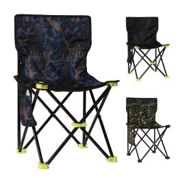 Camping Chair Heavy Duty 600D Portable Folding Chair Outdoor Fishing Hiking US (Color: Black)