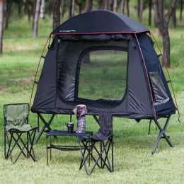 Outdoor Adventure With 1 Person Folding Pop Up Camping Cot Tent (Type: Camping Tent, Color: Dark Blue)