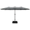 Outdoor Garden Market Double-Sided Twin Patio 15 Feet Umbrella with Crank And Base