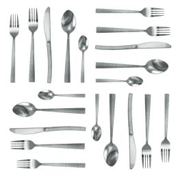 Elegant Western Utensils 20 Piece Flatware Utensil Set 4 In (Color: Silver)