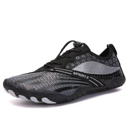 New Cross-border Five-finger Shoes Diving Fishing Couple Outdoor Wading River Upstream Shoes (Option: Black-39)