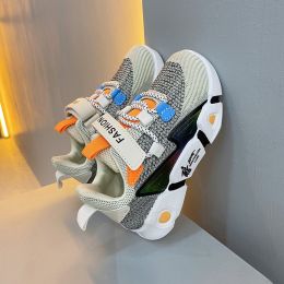 Boys' Fashionable Casual Mesh Breathable Running Shoes (Option: Gray-36)